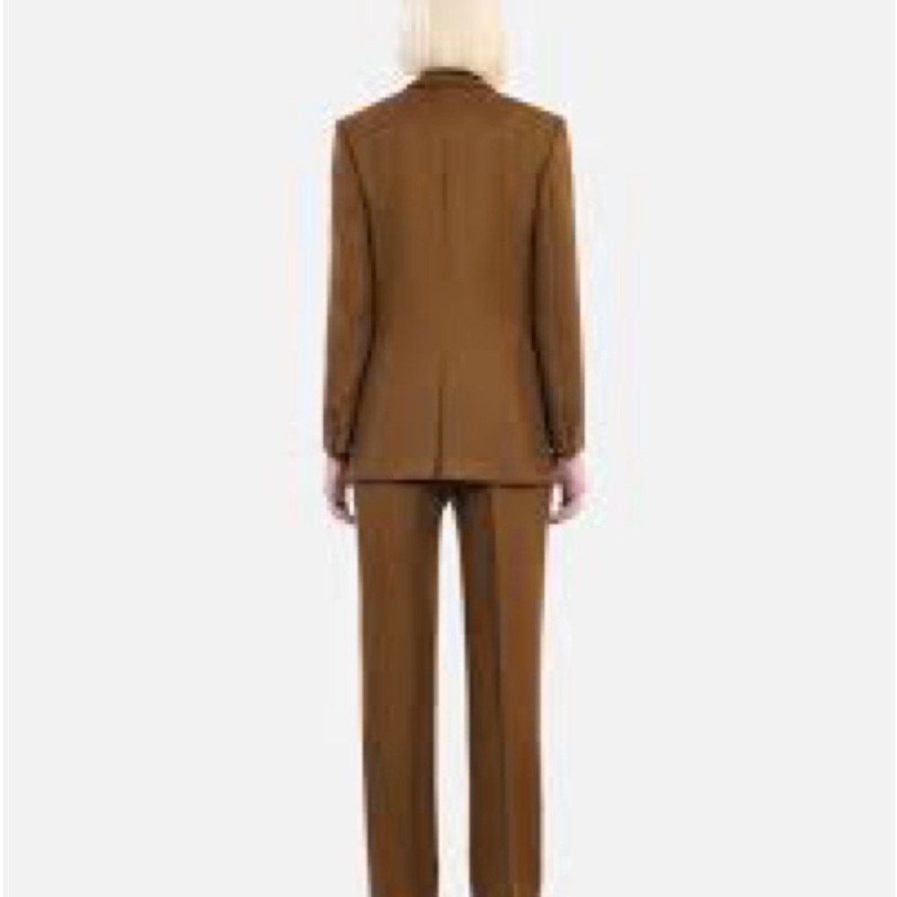 Kooples Brown Wool Double-Breasted Suit Jacket - Size US 6 - Picture 2 of 10